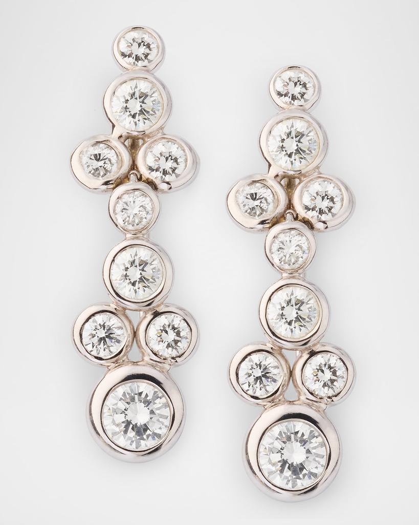NM Estate Estate 18K White Gold Diamond Dangle Drop Earrings