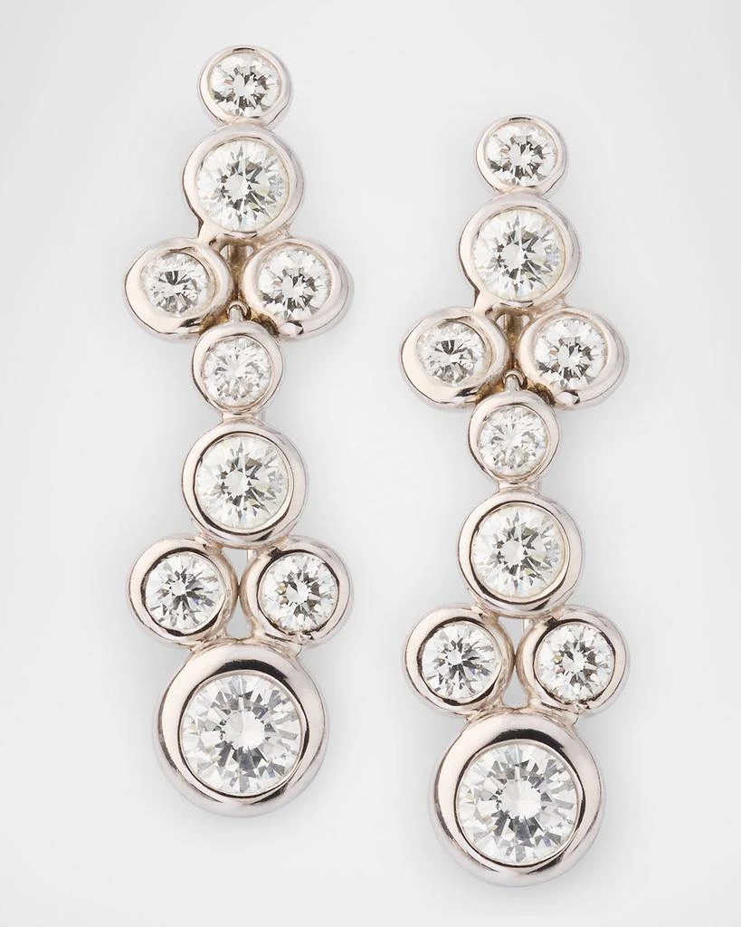 NM Estate Estate 18K White Gold Diamond Dangle Drop Earrings 1