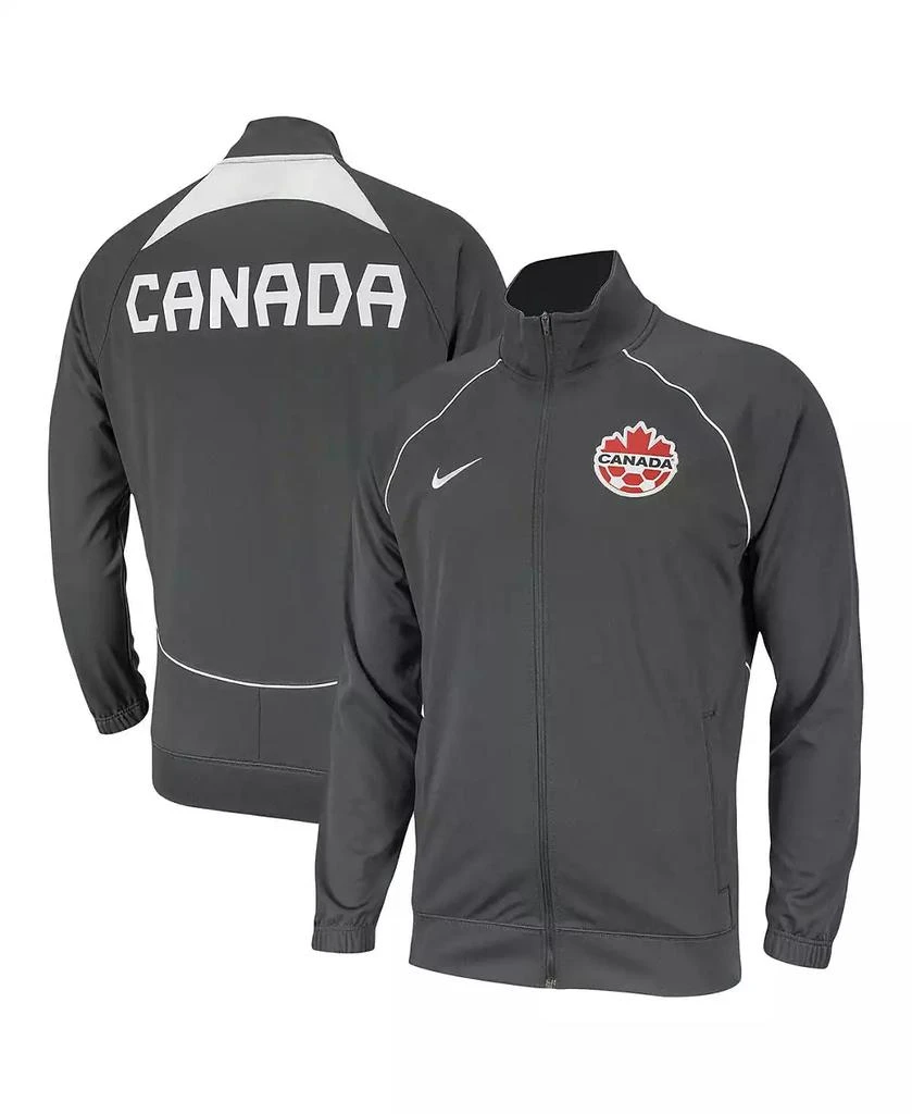 NIKE Men's Gray Canada Soccer Anthem Raglan Full-Zip Jacket 1