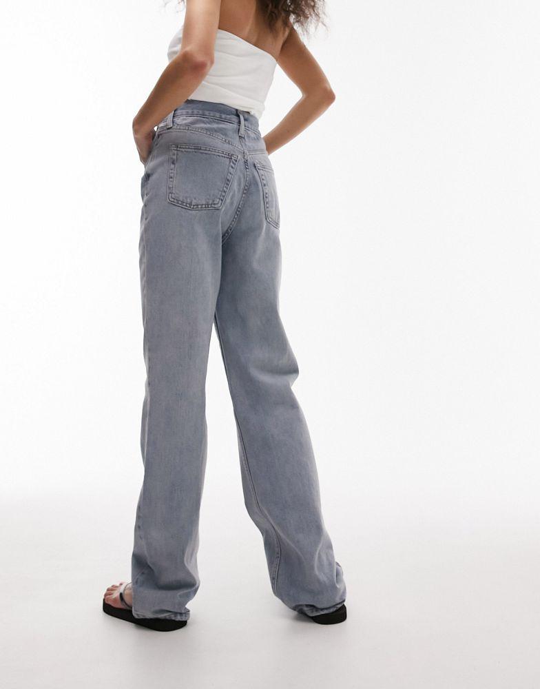 Topshop Topshop straight Kort jeans in bleach