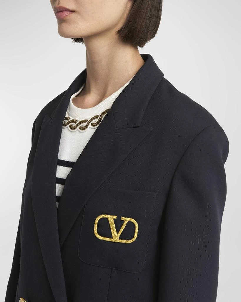 Valentino V-Logo Double-Breasted Navy Formal Jacket 5