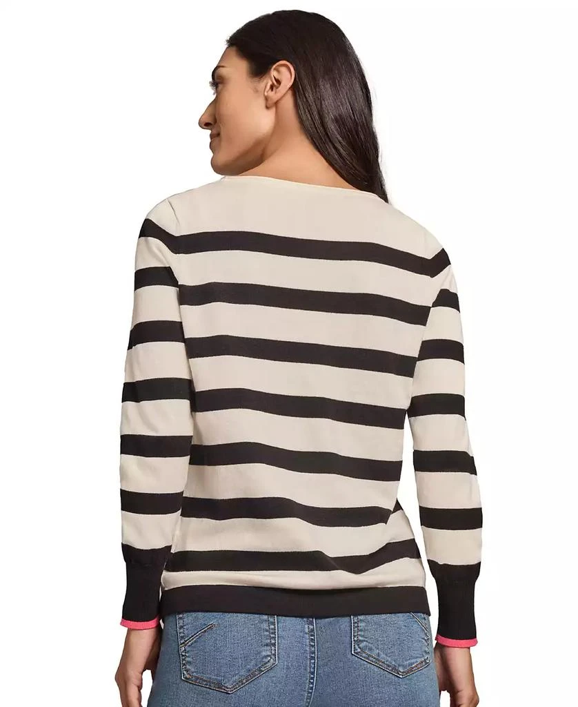 JONES NEW YORK Petite Intarsia Heart Striped Sweater 3