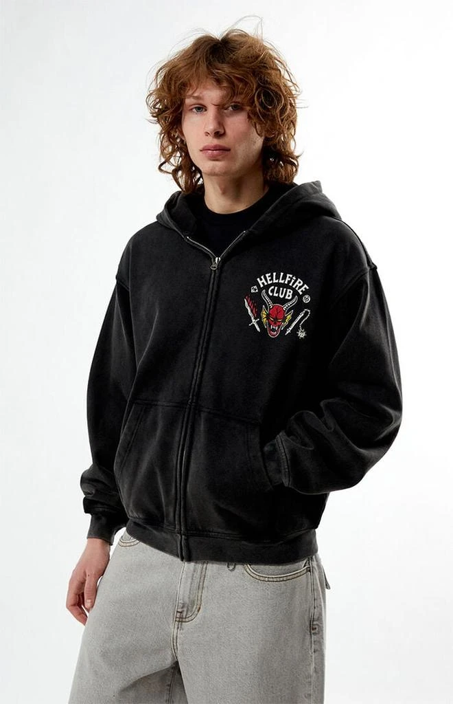 PacSun Stranger Things Hellfire Club Zip Up Hoodie 1