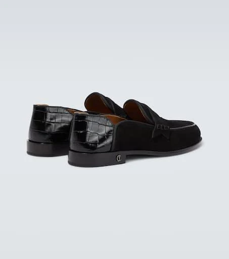 Christian Louboutin Penny No Back suede and croc-effect loafers 6