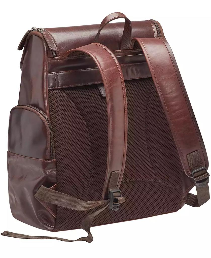 Mancini Leather Goods Men's Buffalo Backpack with Zippered Laptop, Tablet Compartment