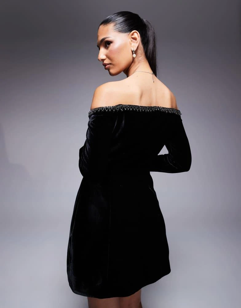 chinese dress ladies Black Off The Shoulder Bubble Sleeve Ruched Bodycon Mini Dress – KhonaBiz