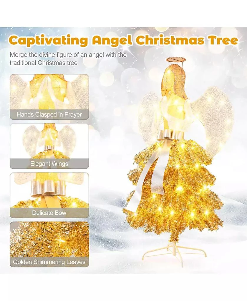 Costway 3 PCS Lighted Penguin Family with 194 LED Lights Zip Ties & Ground Stakes 6