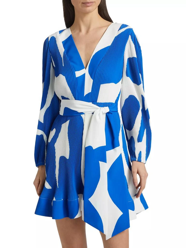 Milly Liv Grand Foliage Pleated Minidress 3