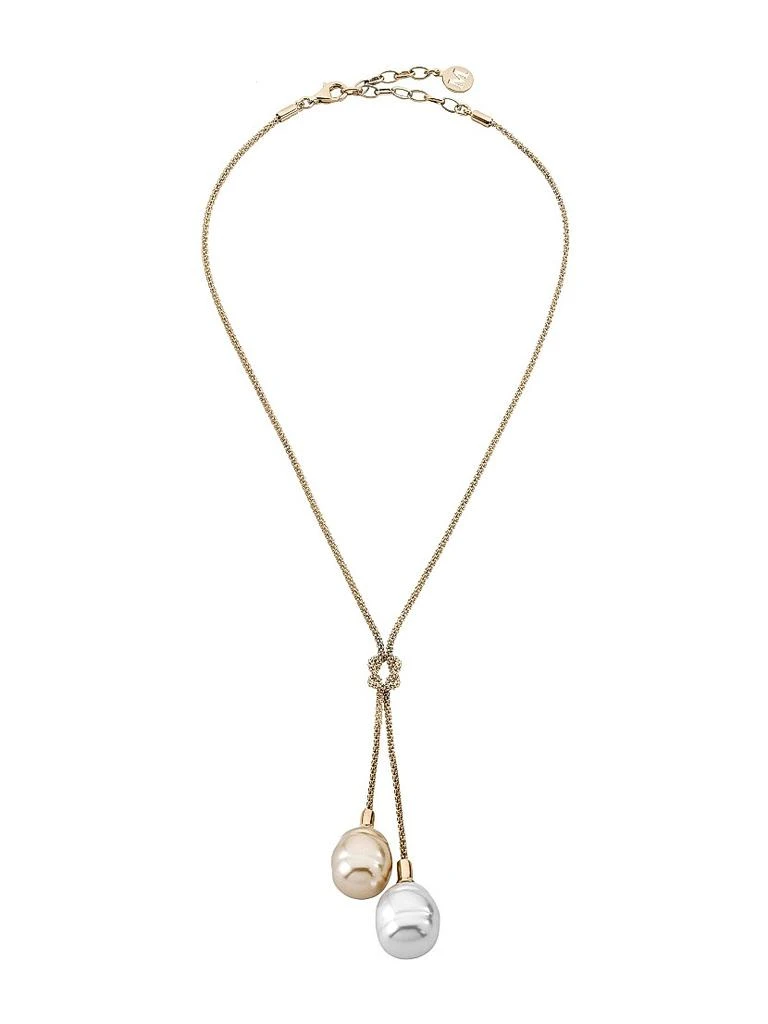 Majorica Tender 18K-Gold-Plated & Lab-Grown Baroque Pearls Knot Necklace 1
