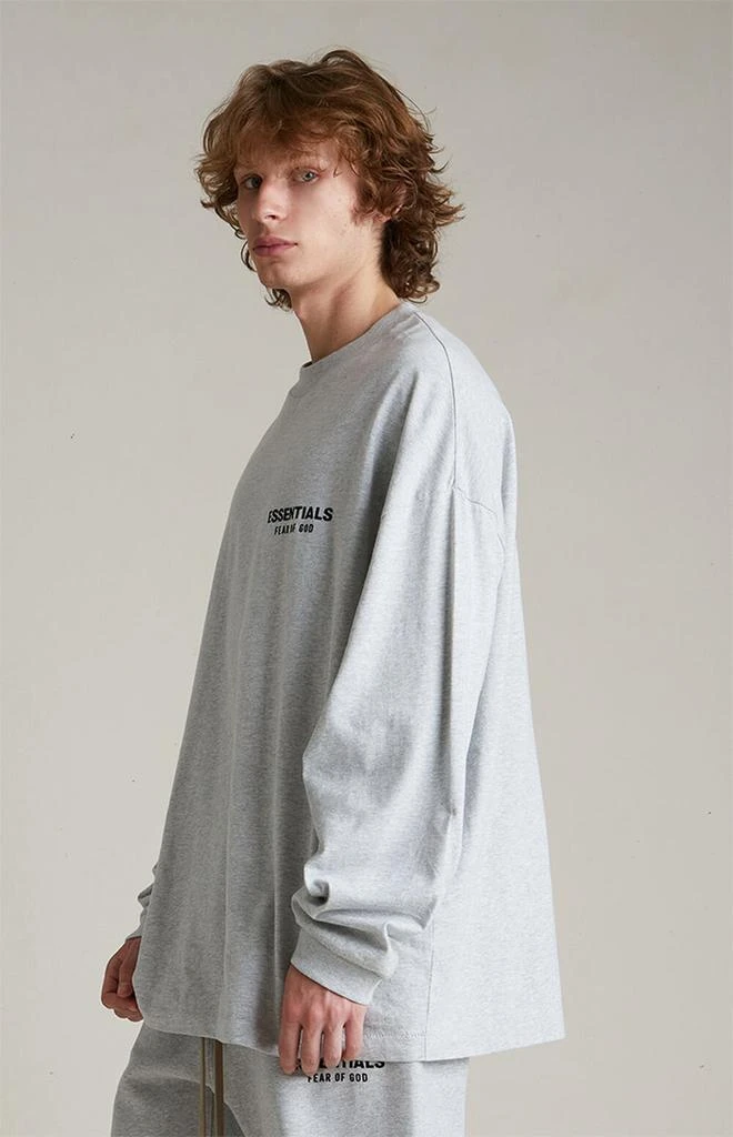 Essentials Light Heather Grey Long Sleeve T-Shirt 3