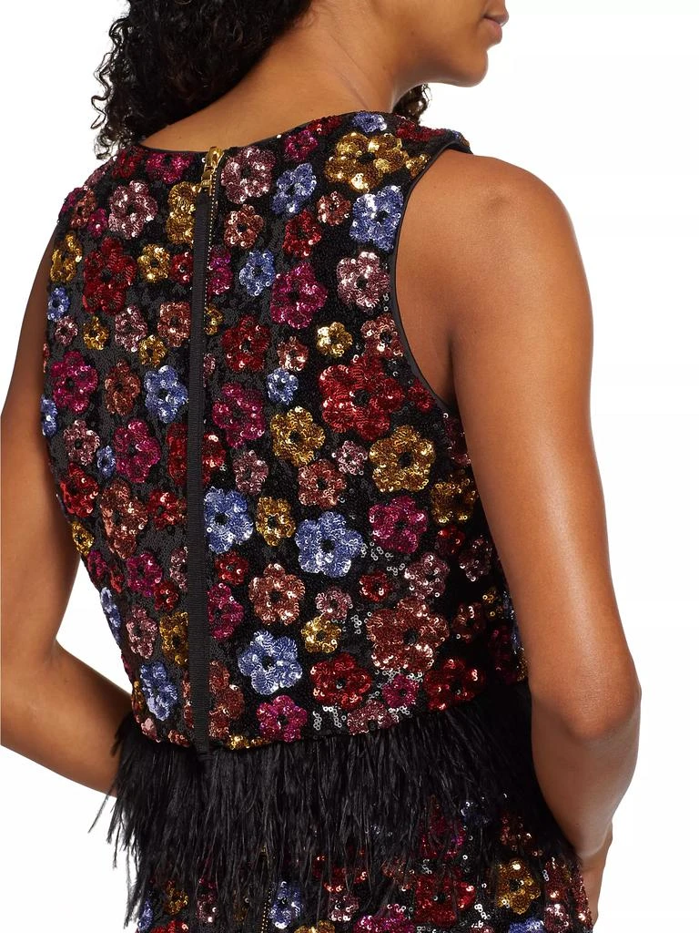 Le Superbe Murakami Sequined Floral Crop Top 6