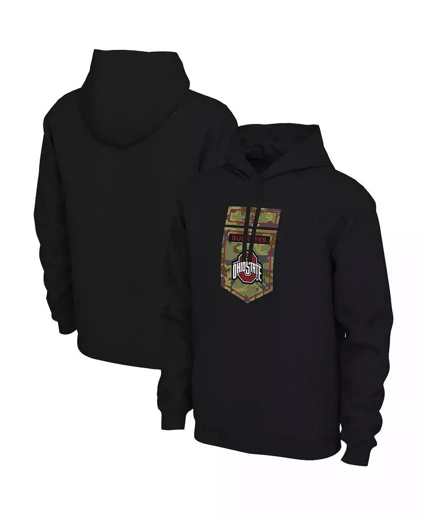 NIKE Men's Black Ohio State Buckeyes Veterans Camo Pullover Hoodie 1