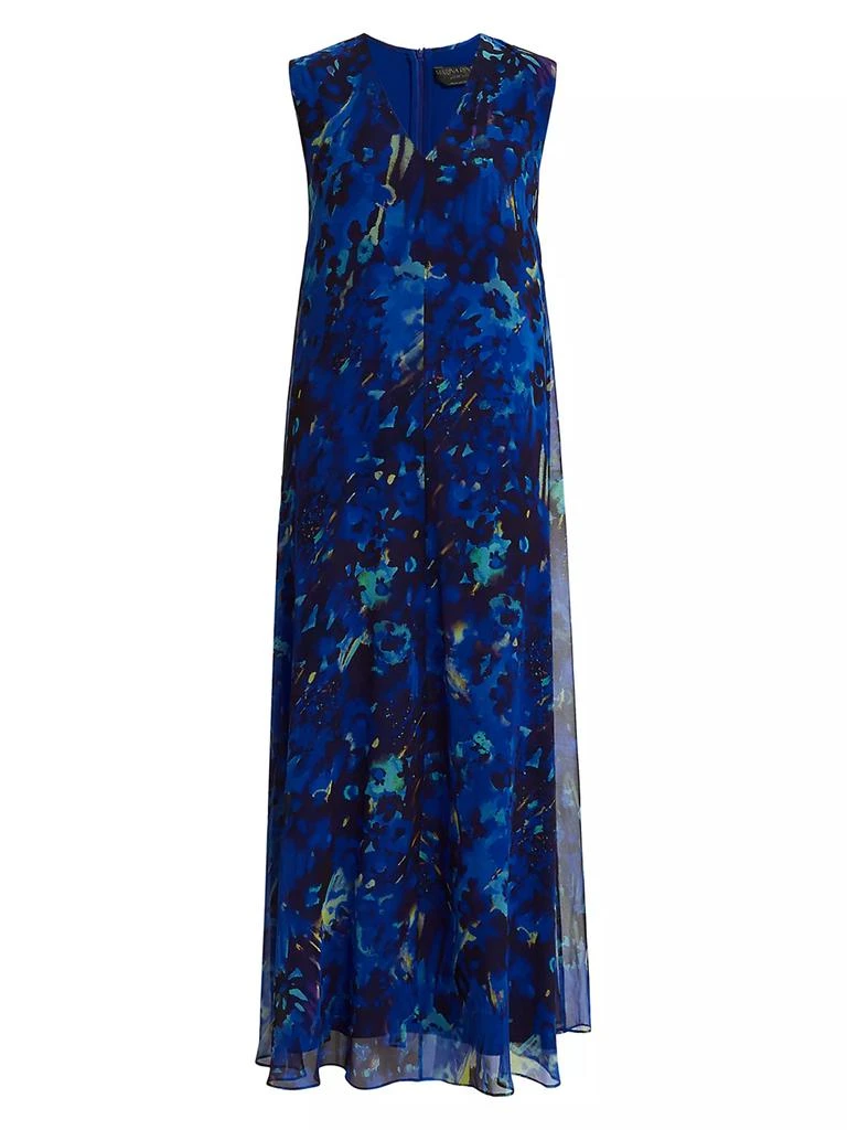 Marina Rinaldi Plus Size Carpazi Long Silk Georgette Dress 1