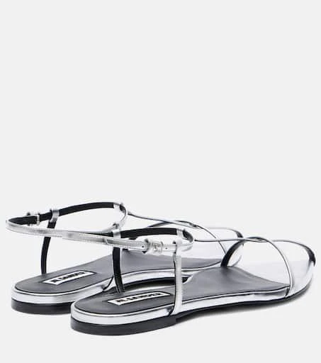 Jil Sander Metallic leather sandals 2