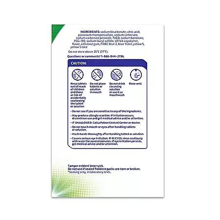 Polident Polident 3-Minute Triple-Mint Antibacterial Denture Cleanser, Effervescent Tablets, 120 ct., 2 pk. 3