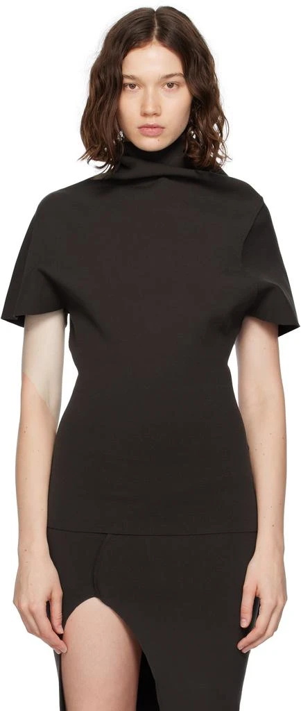 Rick Owens Brown Concordians Draped Top 1