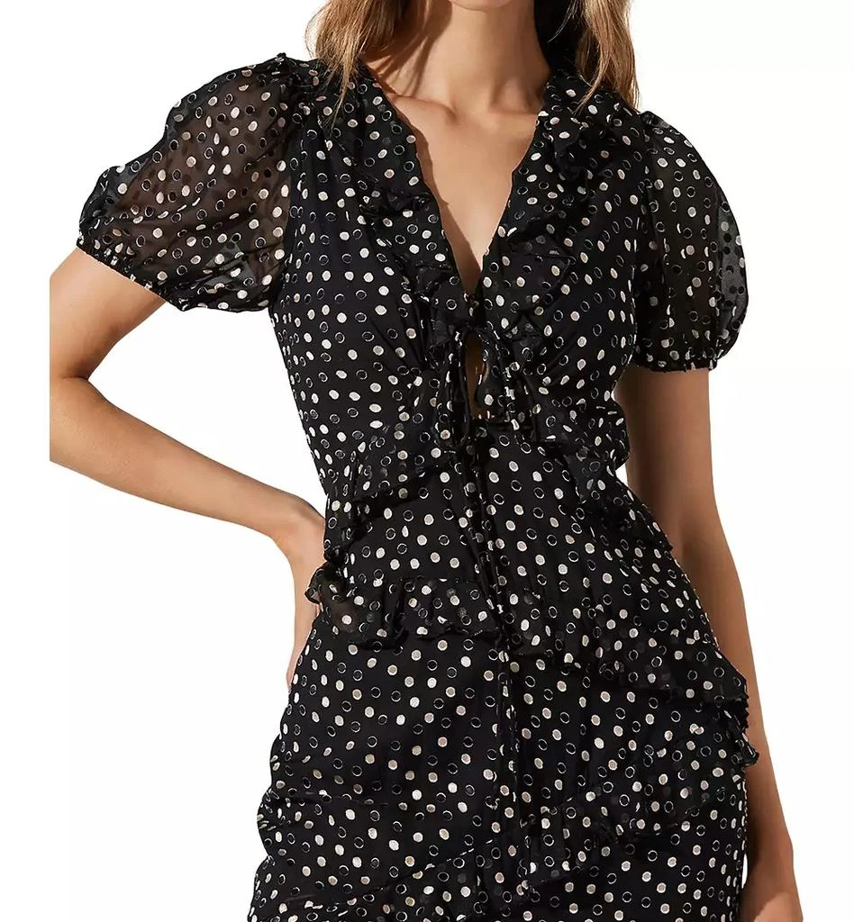ASTR Women's Bennet Ruffle Puff-Sleeve Dress 3