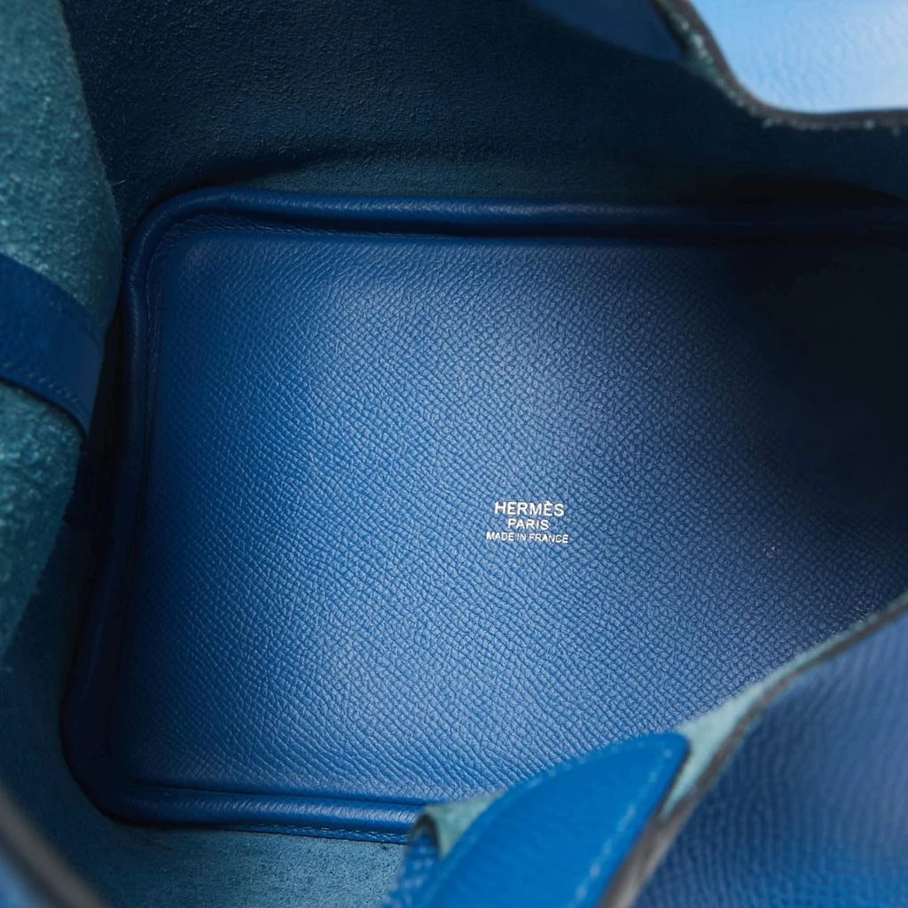 Hermes Hermes Bleu Zellige/Bleu Encre/Rouge Epsom Leather Picotin Lock Tressage 18 Bag 7