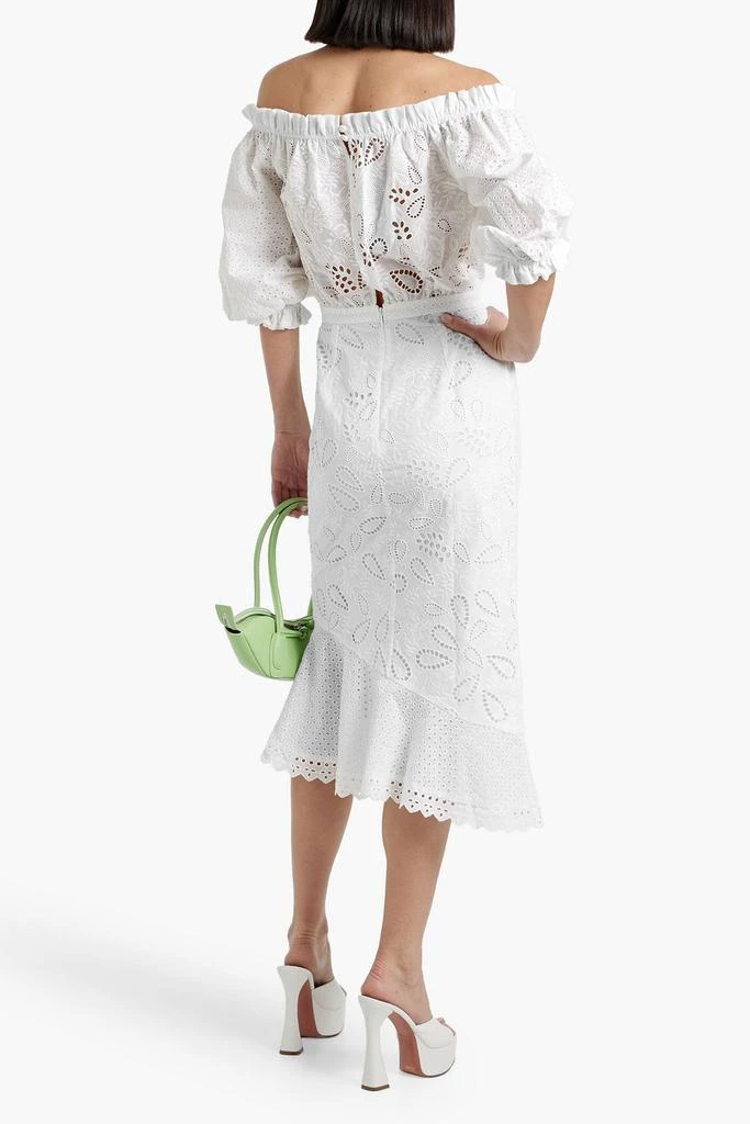 Saloni Grace off-the-shoulder broderie anglaise cotton midi dress 3