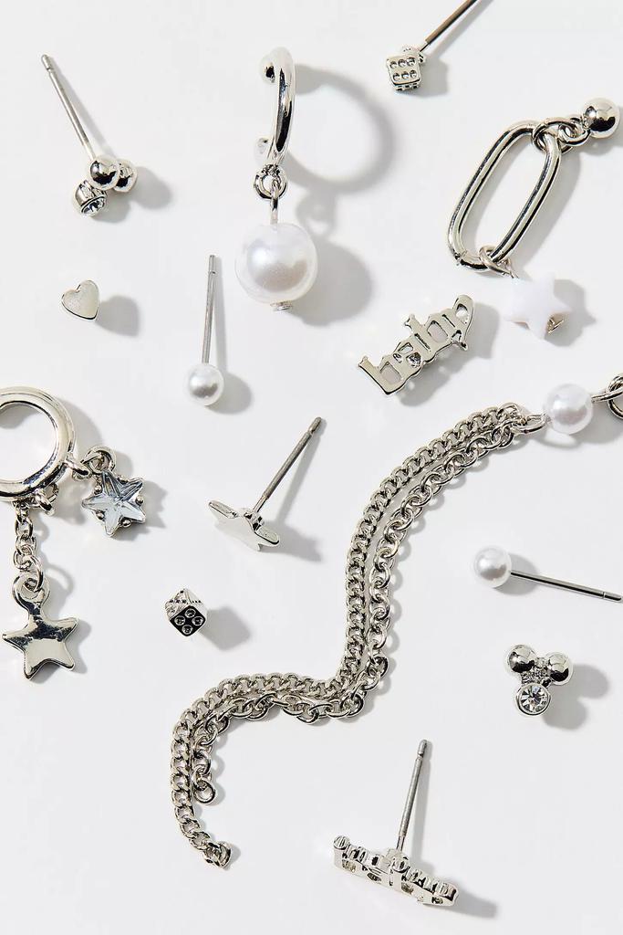 Urban Outfitters Star & Pearl Post And Hoop Earring Set