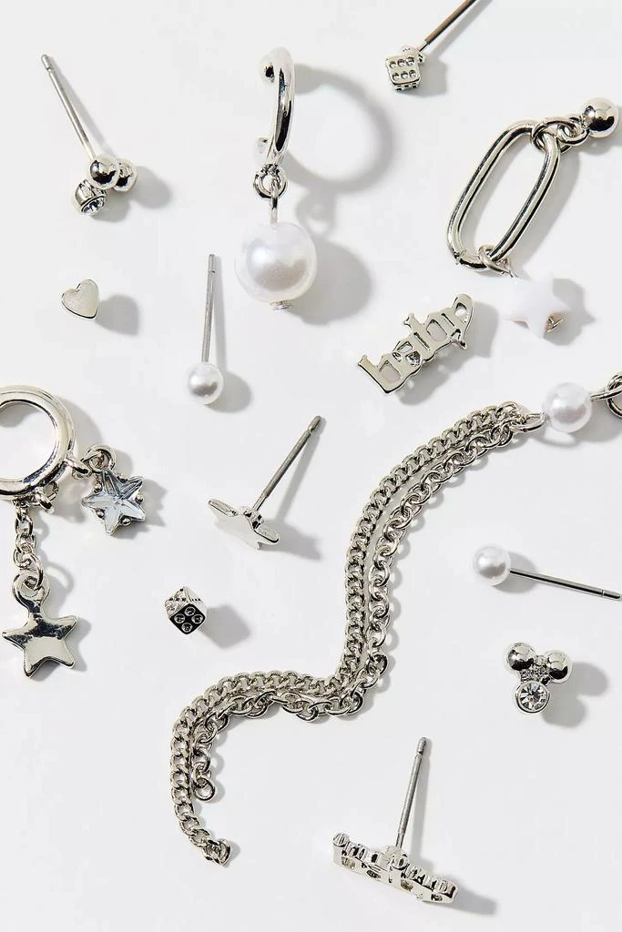 Urban Outfitters Star & Pearl Post And Hoop Earring Set 1