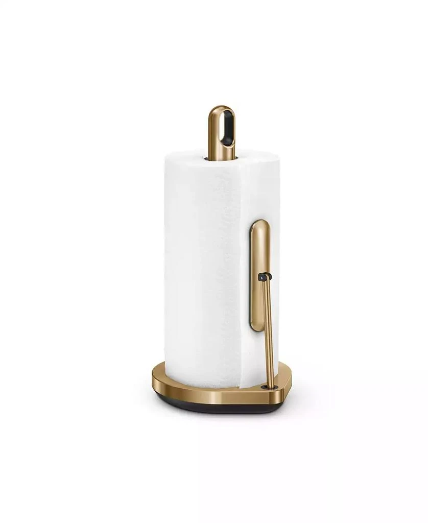simplehuman Tension Arm Paper Towel Holder, Brass Stainless Steel 3