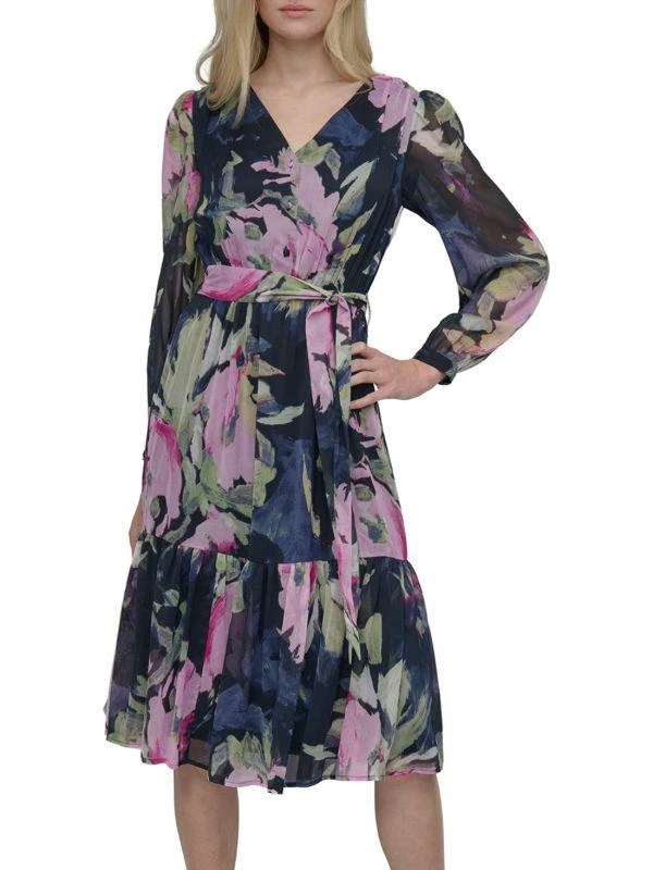 DKNY Long Puff Sleeve Midi-Dress 1