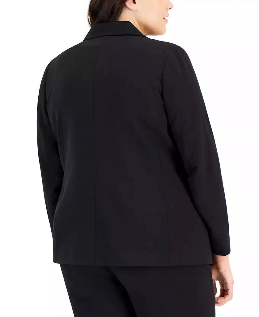 Tahari Plus Size Peak-Lapel Button-Front Blazer 2