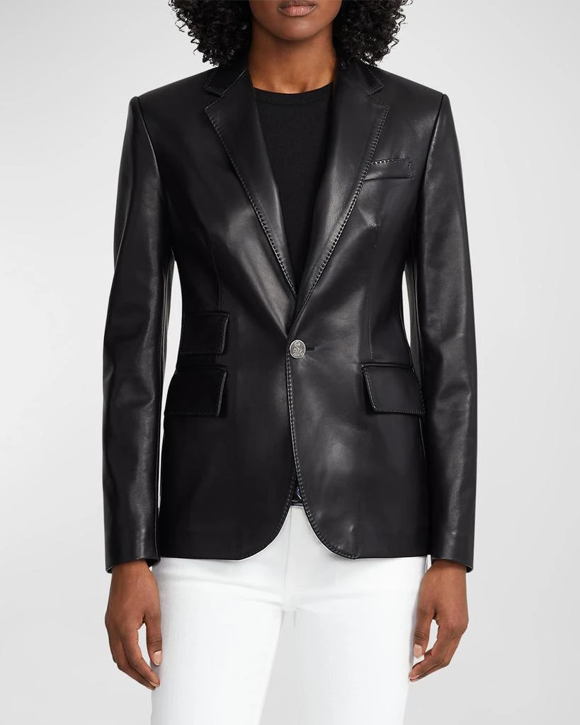Ralph Lauren Collection Parker Leather Single-Breasted Blazer Jacket 2