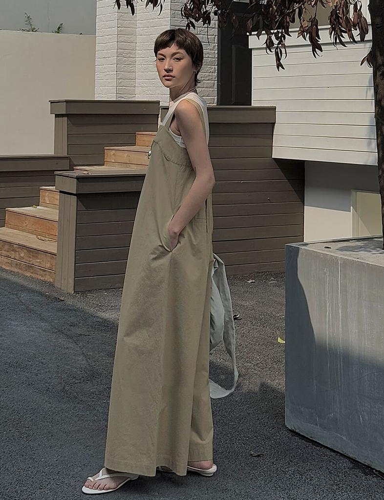 Pixie Market Tan Wide Leg Jumpsuit-PREORDER