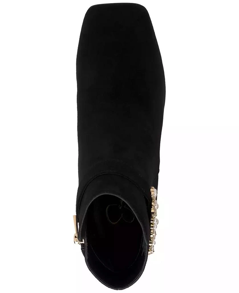 Jessica Simpson Women's Luminna Embellished Buckle Block-Heel Booties 4