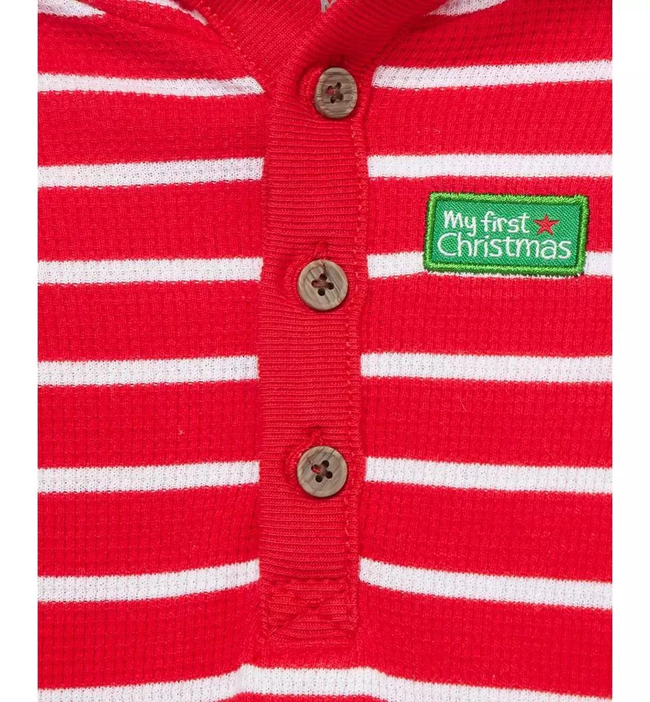 Little Me Baby My 1st Christmas Cotton Hooded Reindeer Bodysuit & Pants Set 6