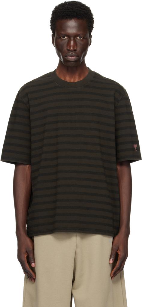 AMI Paris★カーキ Sailor Tシャツ AMI Khaki Sailor T-shirt - T-Shirts - BeyondStyle