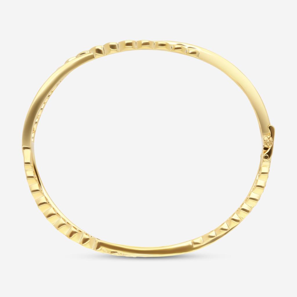Hearts On Fire Hearts On Fire Lorelei 18K Yellow Gold Floral Twist Bangle Bracelet HFBLORFTW00658Y-M