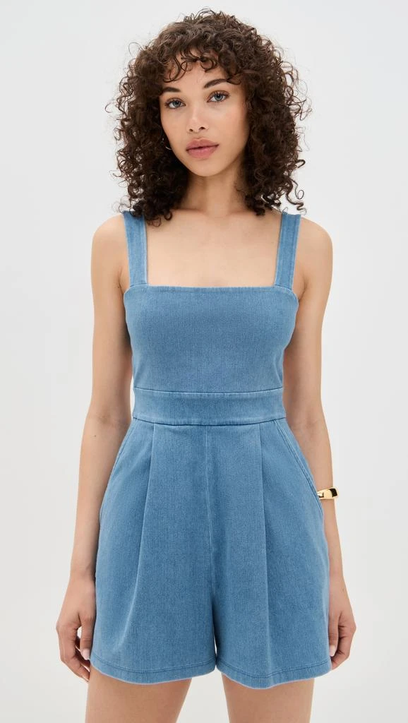 Susana Monaco Stretch Denim Apron Romper 6
