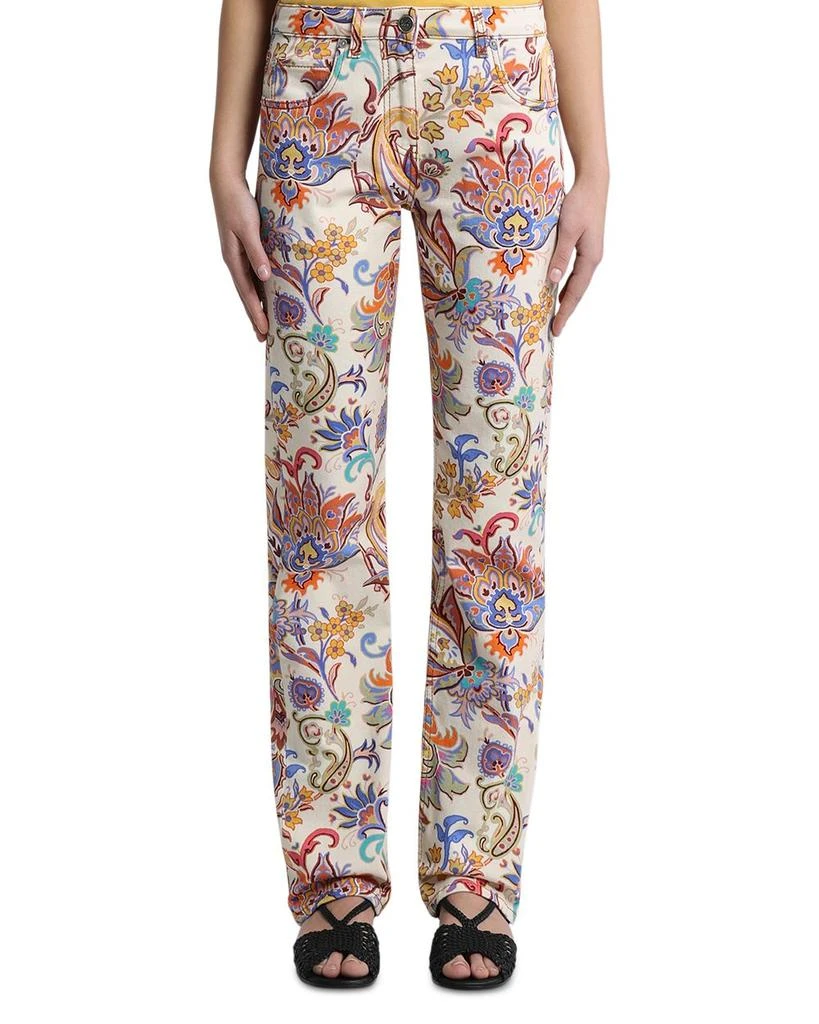 ETRO Printed High Rise Straight Jeans 1