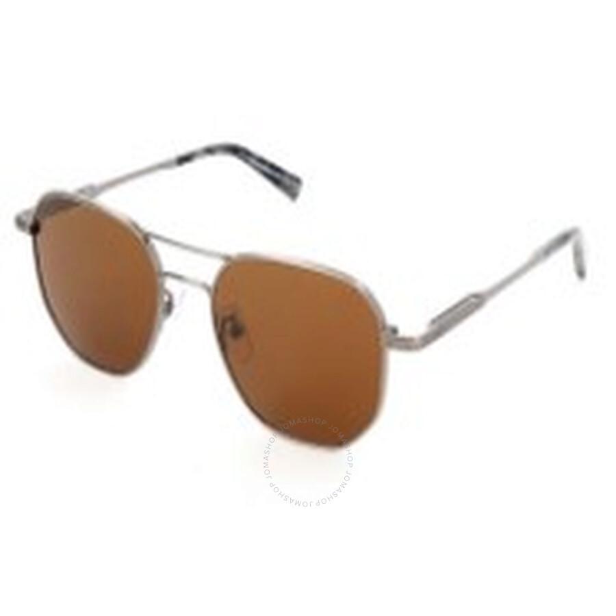 Ermenegildo Zegna Brown Pilot Men's Sunglasses EZ0093-D 08J 54