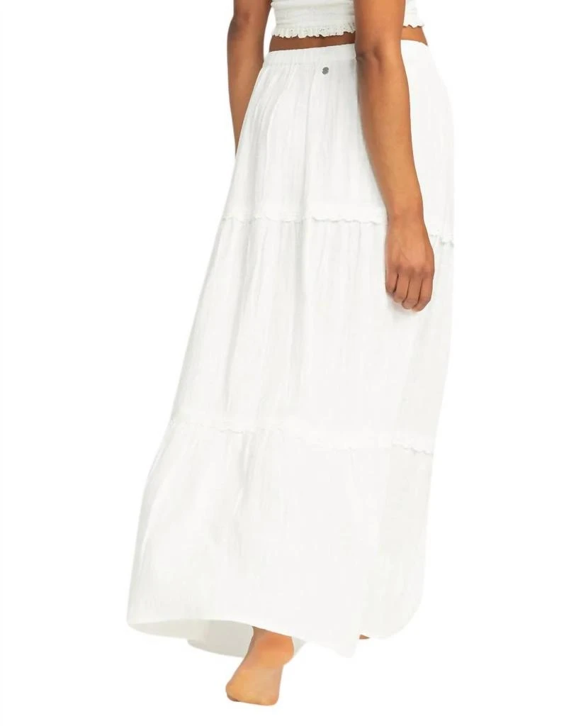 Roxy Beachside Maxi Skirt In White 3