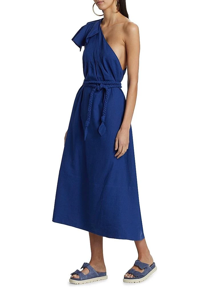 Farm Rio Leaf One-Shoulder Midi Dress 4