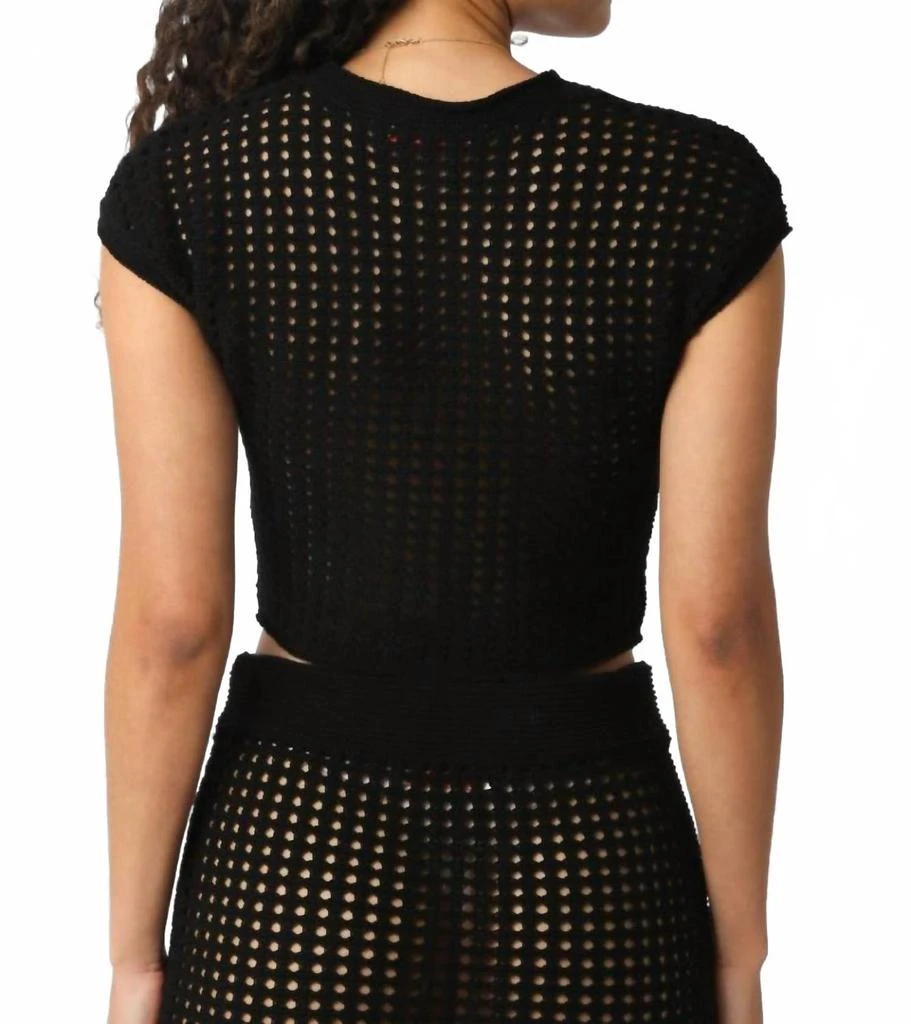 OLIVACEOUS Cabo Nights Knit Top And Bottom Set In Black 2