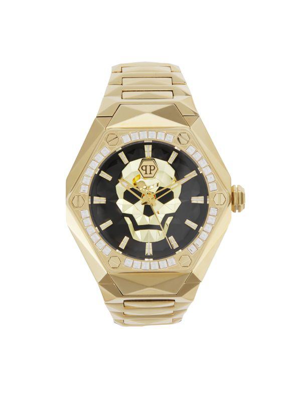 Philipp Plein The Skull IP Goldtone Stainless Steel & Crystal Bracelet Watch/45MM