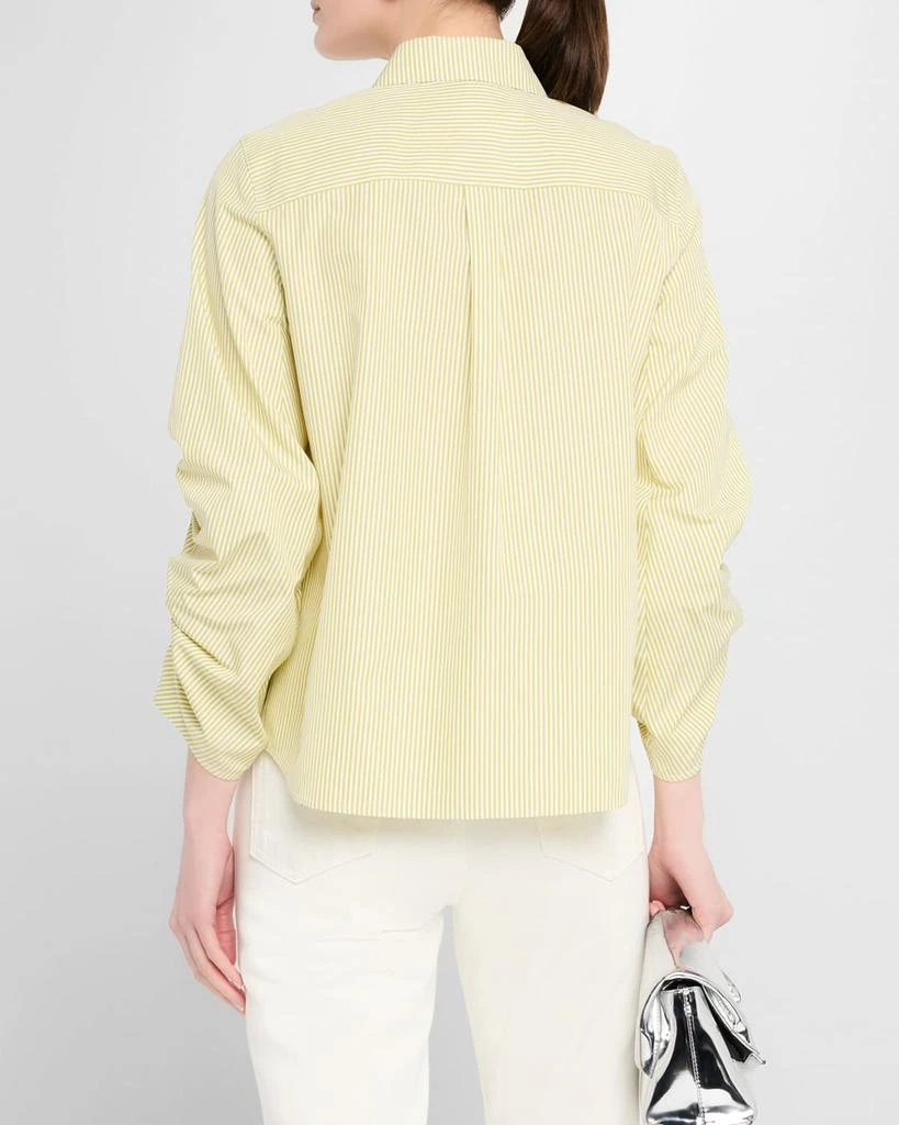 Lafayette 148 New York Ruched-Sleeve Button-Down Shirt 3