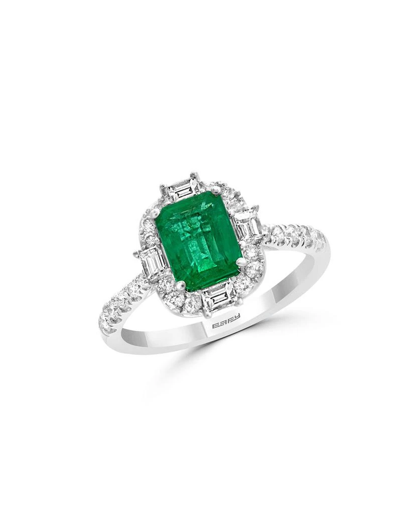 Bloomingdale
s Emerald 
Diamond Cocktail Ring in 14K White Gold 1