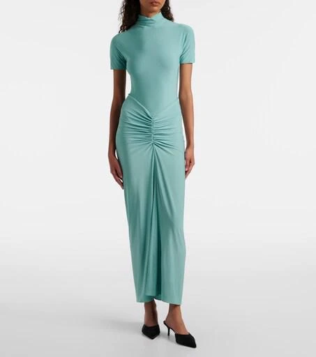 jersey style dress The Carley Off White Dress – Made in USA Jersey T-Shirt Dress with Lace Hem L/XL main image 0