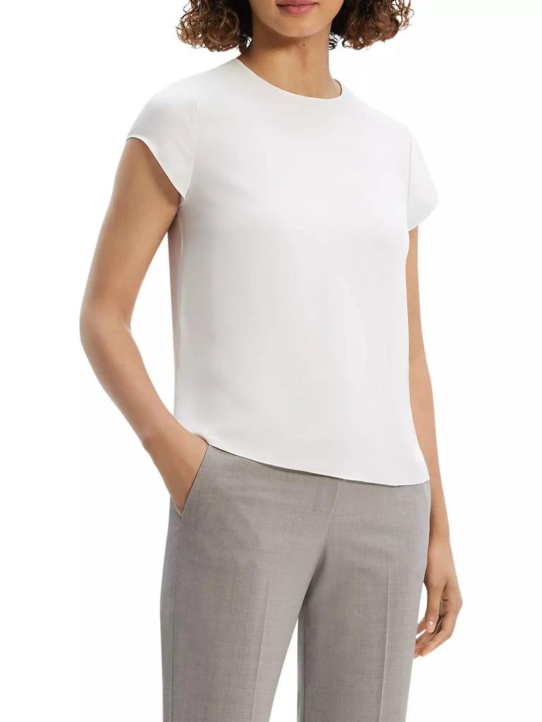 Theory Cap Sleeve Silk T-Shirt 4