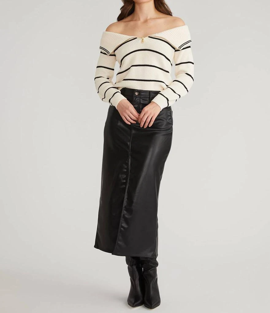 525 America 525 America - Barrow Stripe Off Shoulder Pullover Sweater 6