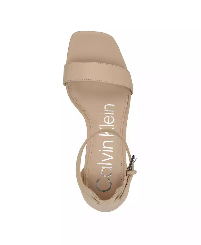 Calvin Klein Nolene Ankle Strap Square-Toe Block Heel Sandals 4