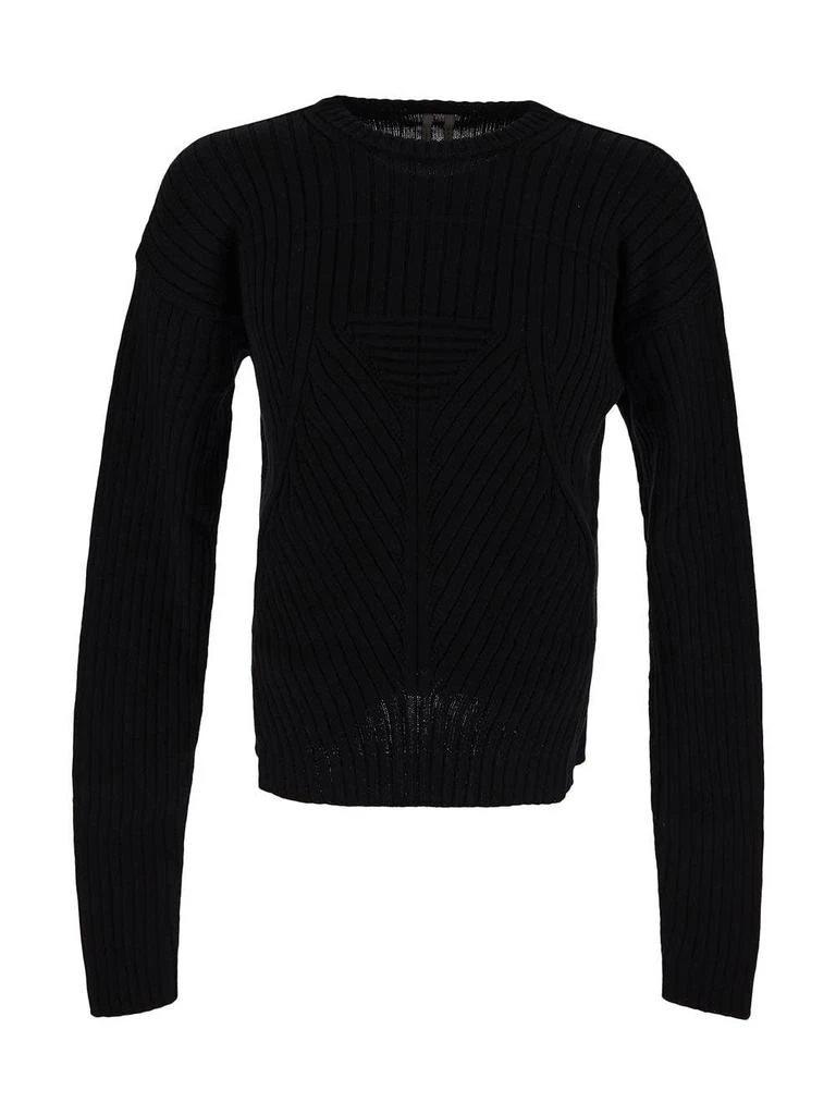Rick Owens Megarib Cotton Knit Round Neck Sweater 1
