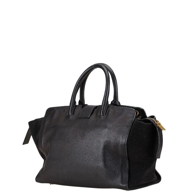 Yves Saint Laurent YSL Downtown Cabas Leather Suede Handbag 2