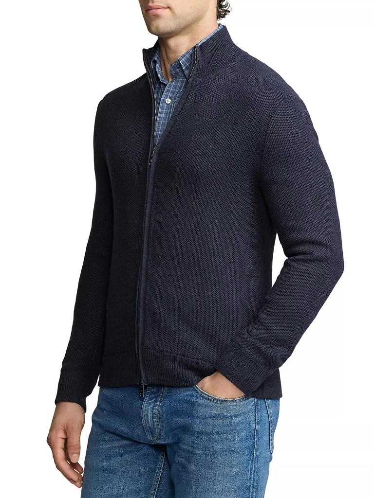 Ralph Lauren Mock Turtleneck Silk-Cotton Zip Sweater 4